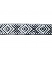 100% Cotton Ethnic Twill Ribbon - Width 3cm - Rolls 25 meters - Color Black|Crude