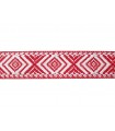 Ethnisches Twillband aus 100 % Baumwolle – Breite 3 cm – Rollen 25 Meter – Farbe Rot|Roh