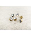 Crystal Button - 8mm, 9mm and 9.5mm - Gold or Silver
