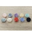 Glass Button - 11mm - Bag of 48 Units - 10 Colors