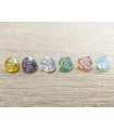 Glass Button - 11mm - Bag of 48 Units - 6 Colors