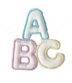 Children's Thermoadhesive Sticker Letters A B and C - 12 units