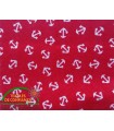 Bies printed 18mm - Red with anchors