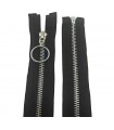 Metal Zipper 60 cm - Black with ring puller - 20 and 100 units.