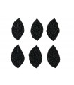 Application of sequin - 2,4 x 4,1 cm - 6 Units - Black