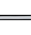 Caoutchouc de tresse élastique - 16mm - Couleurs noir et blanc - Rouleau 100 mètres